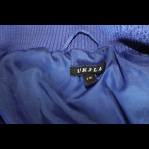 Royal blue real leather jacket - Picture 4 of 4